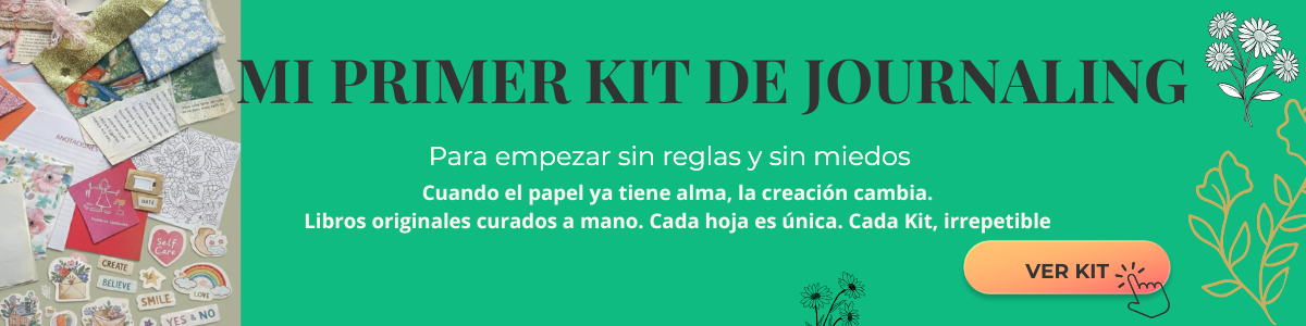Mi Primer Kit de Journaling artesanal con papeles curados y materiales creativos únicos